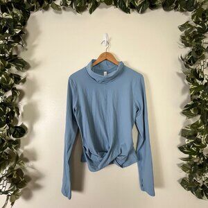 Lululemon Athletic Melodic Movement Long Sleeve Shirt Cascade Blue Size 12